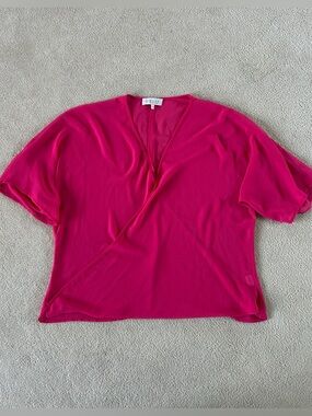 Wafe Bright Fuchsia Wrap-Front Blouse